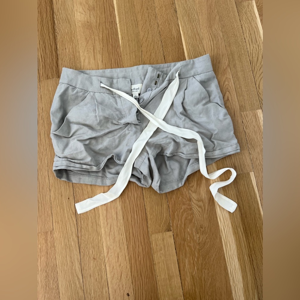 Wilfred linen shorts with tie taupe